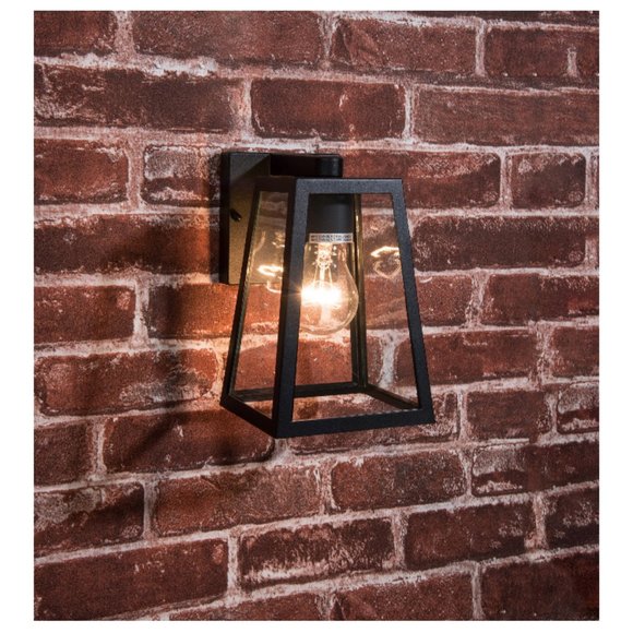 2-Pack Project Source 8.5-in Black Trapezoid Outdoor Wall Light - Picture 1 of 6
